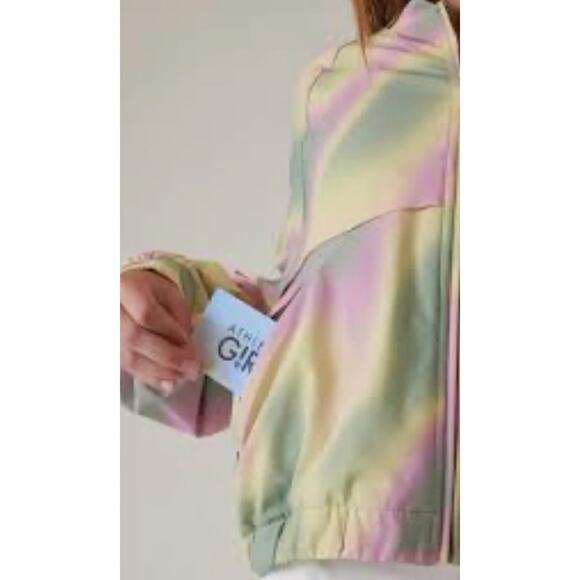 Athleta Girl Gap Collab Lily Pond Yellow Lined Bomber jacket size XXL 16, zip - Picture 2 of 16